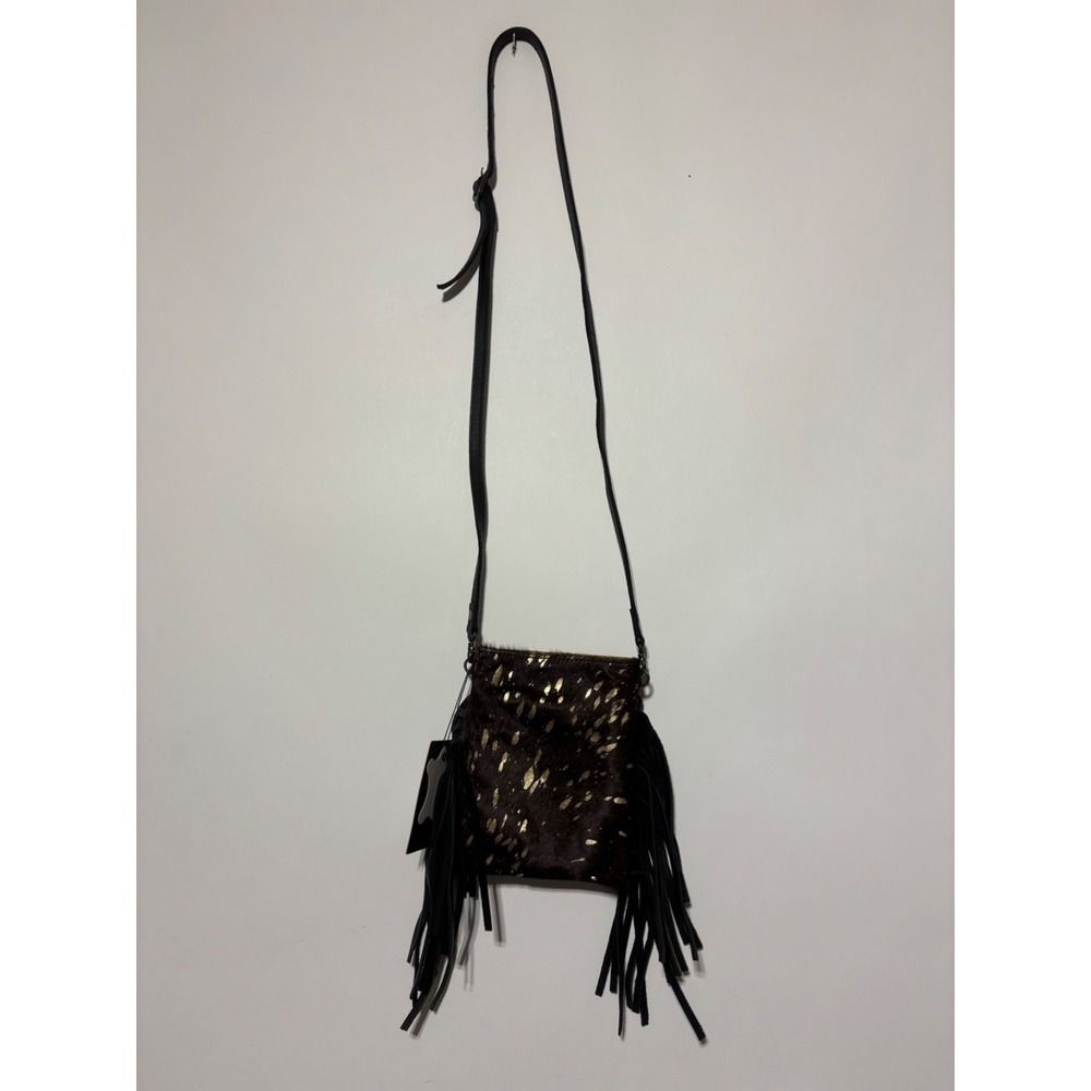 American Darling Womens Leather Hairon Fringed Crossbody Purse ADBGSS153